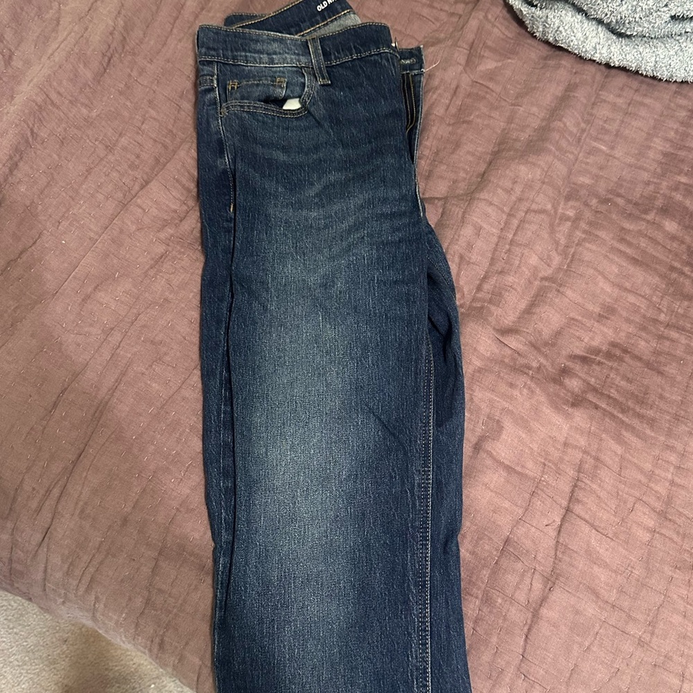 Mid-Rise Wow Boyfriend Straight Jeans – Size 6 Tall – Dark Wash